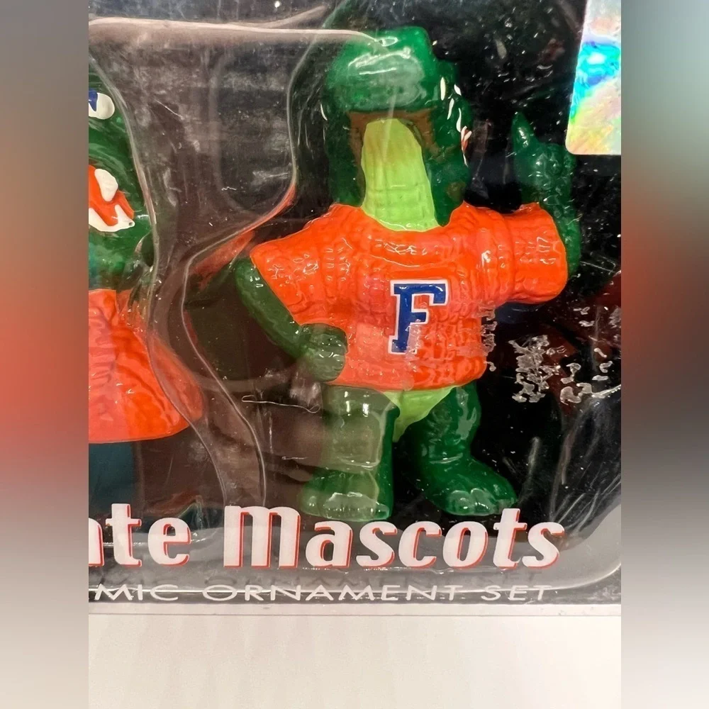 Florida Gators Christmas Ornaments Lot, 2 Ceramic Mascots, 1 Helmet SEC NCAA NIB